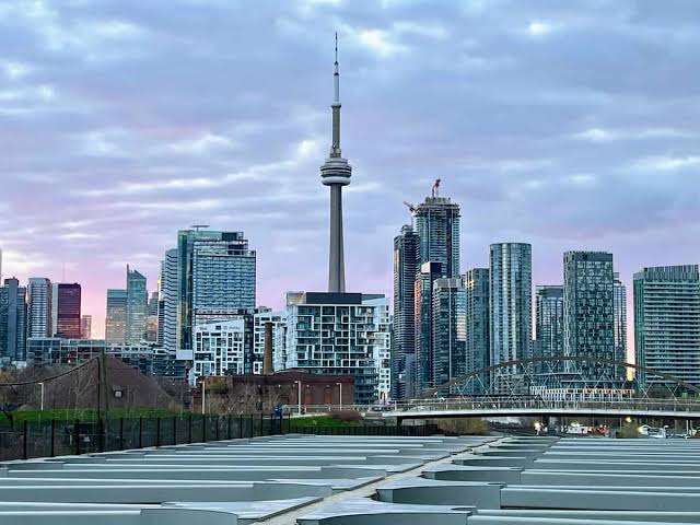 Toronto cityscape with professionals in various industrial